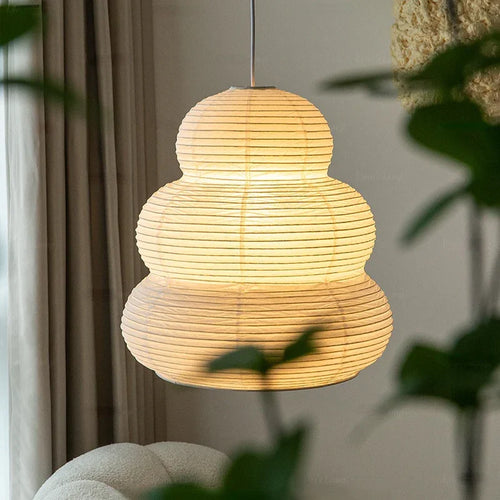 suspension noguchi en papier de riz style moderne