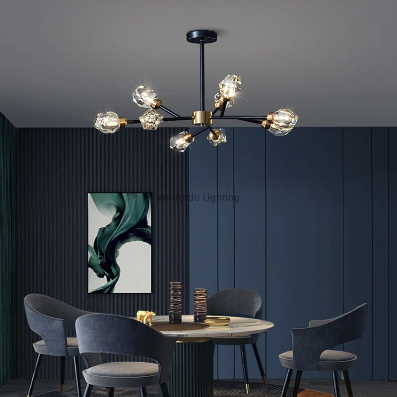 lustre de luxe en cristal éclairage postmoderne winfordo wf-xd011