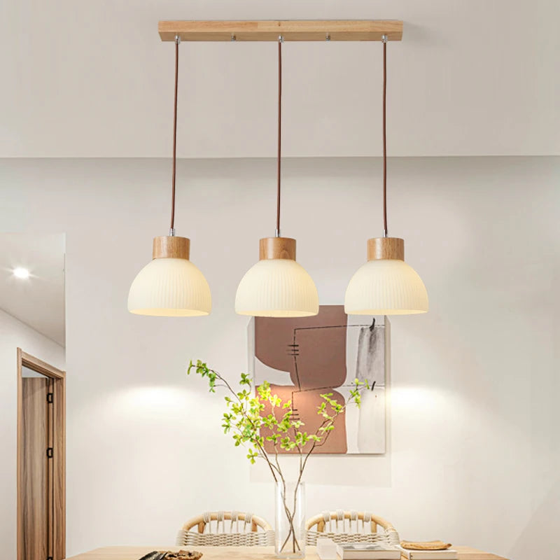 suspension moderne abat-jour en verre pour cuisine îlot