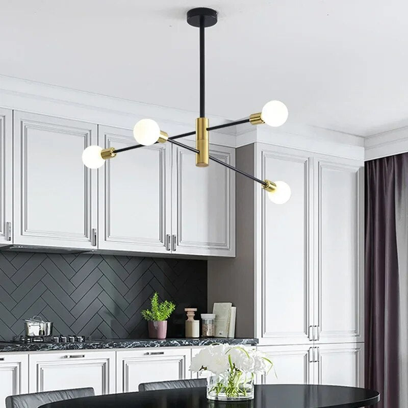 Plafonnier LED Spoutnik noir au design nordique moderne