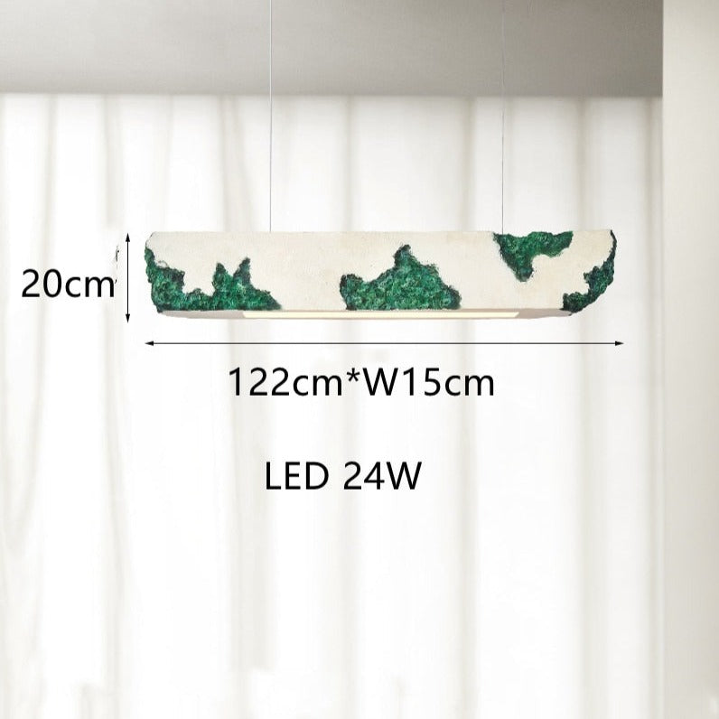 Lustre design longue rectangulaire avec touche coloré Hazel