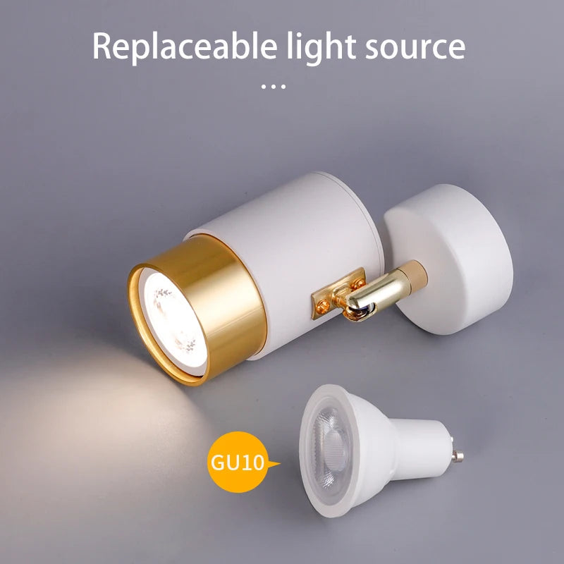 projecteur led 	gu10 spot lumière remplaçable rotatif monté en surface