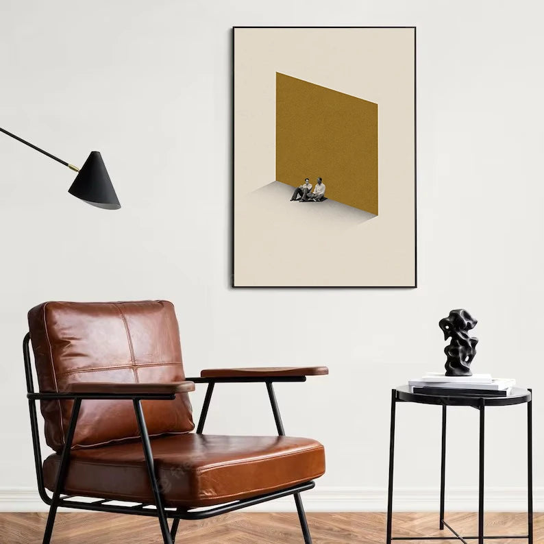 affiche rétro abstraite inspirée de films classiques décoration murale