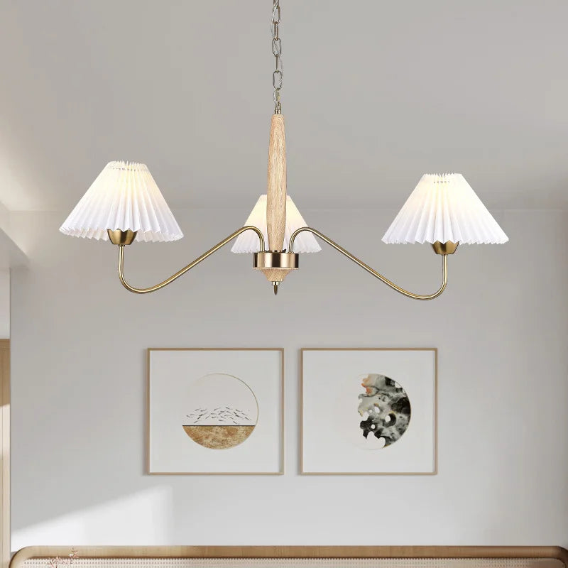 lustre élégant en bois pour cuisine et îlot luminaire suspension