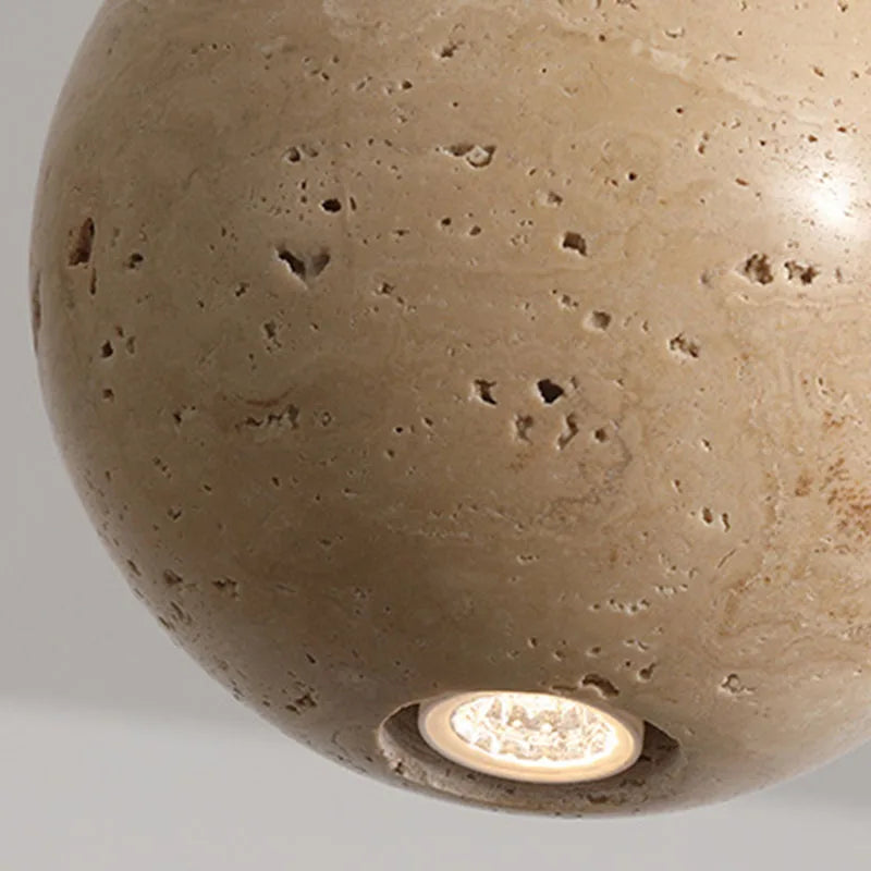 suspension en bois et pierre naturelle pour café ou restaurant