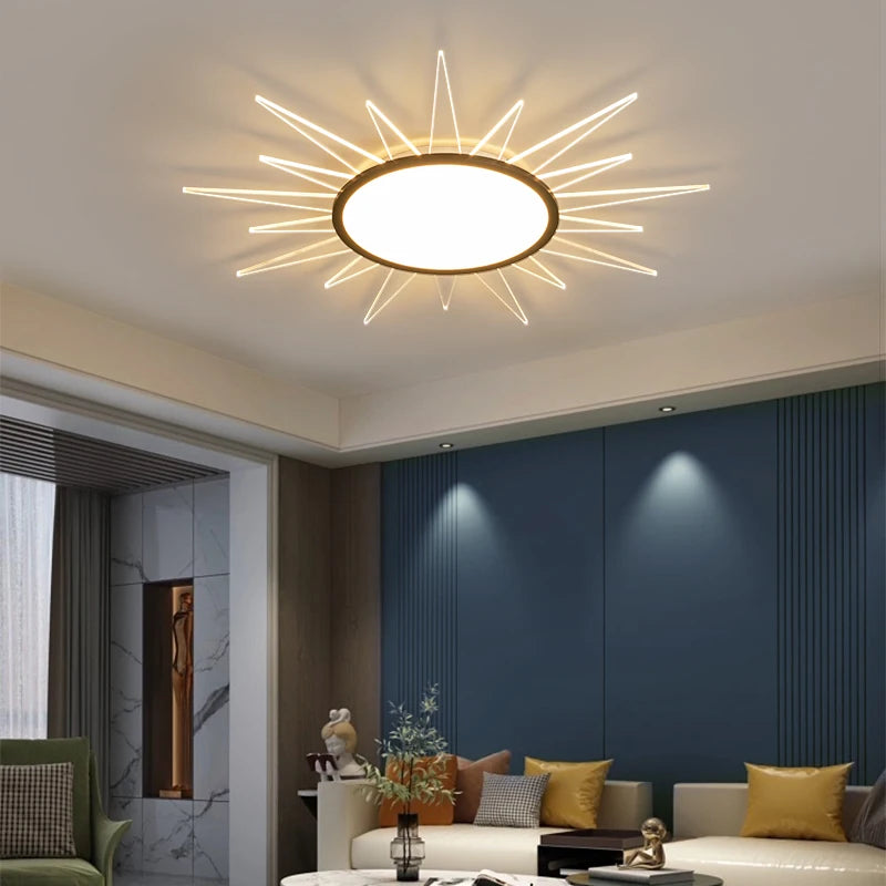 Plafonnier en forme de soleil en acrylique