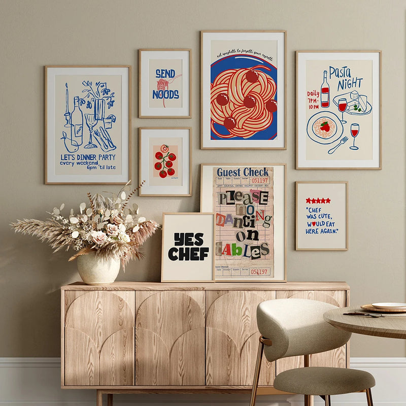 ensemble mural rétro chariot affiche art tendance décor galerie peinture