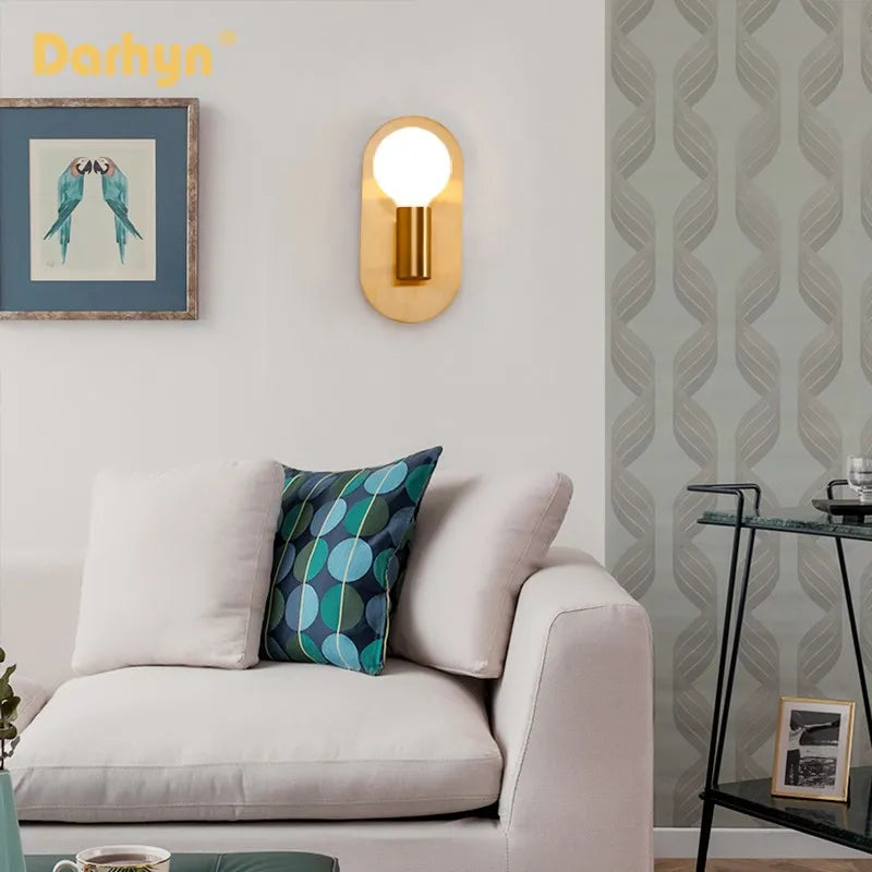 applique murale led verre doré plaque ronde intérieur