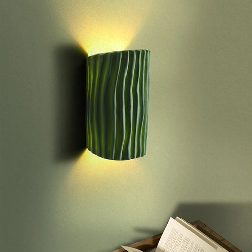 applique murale nordique en résine motif ondulé double tête led