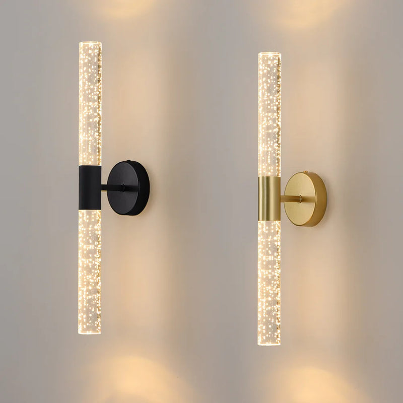 applique murale led double tête moderne cristal bulle
