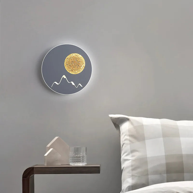 Postmodern applique murale LED lune lampe blanc noir carré rond en aluminium chambre chevet applique murale escalier cuisine couloir luminaire