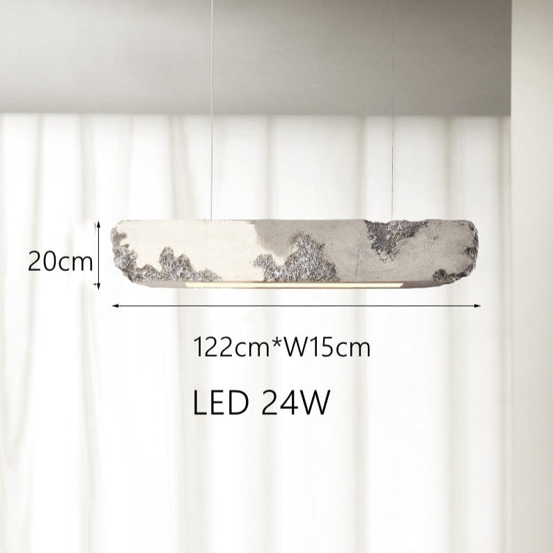 Lustre design longue rectangulaire avec touche coloré Hazel