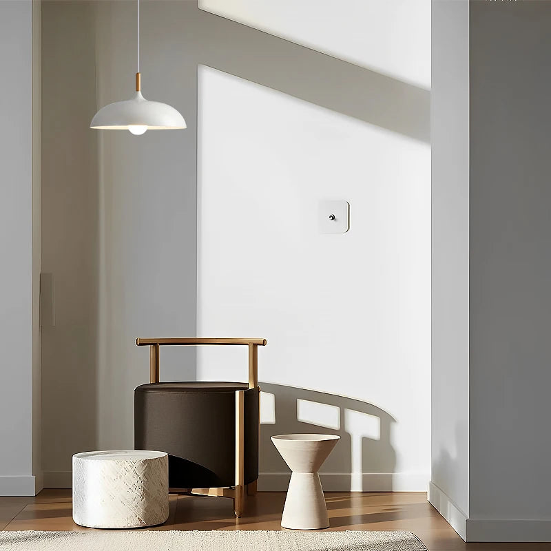 Cache prise plate en acier blanc mat bords arrondis