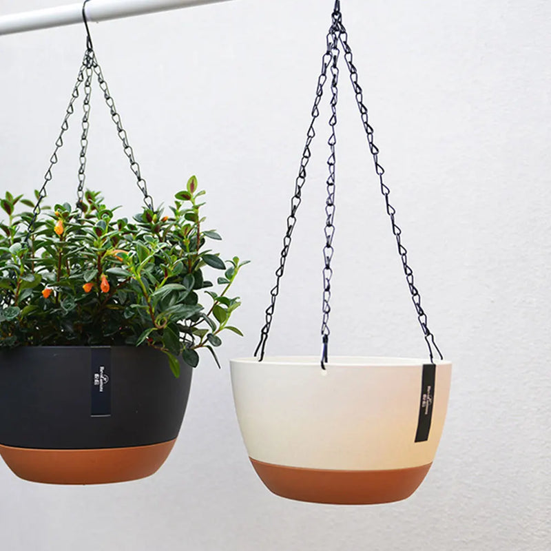 lot de 2 pots suspendus en plastique pour jardin extérieur
