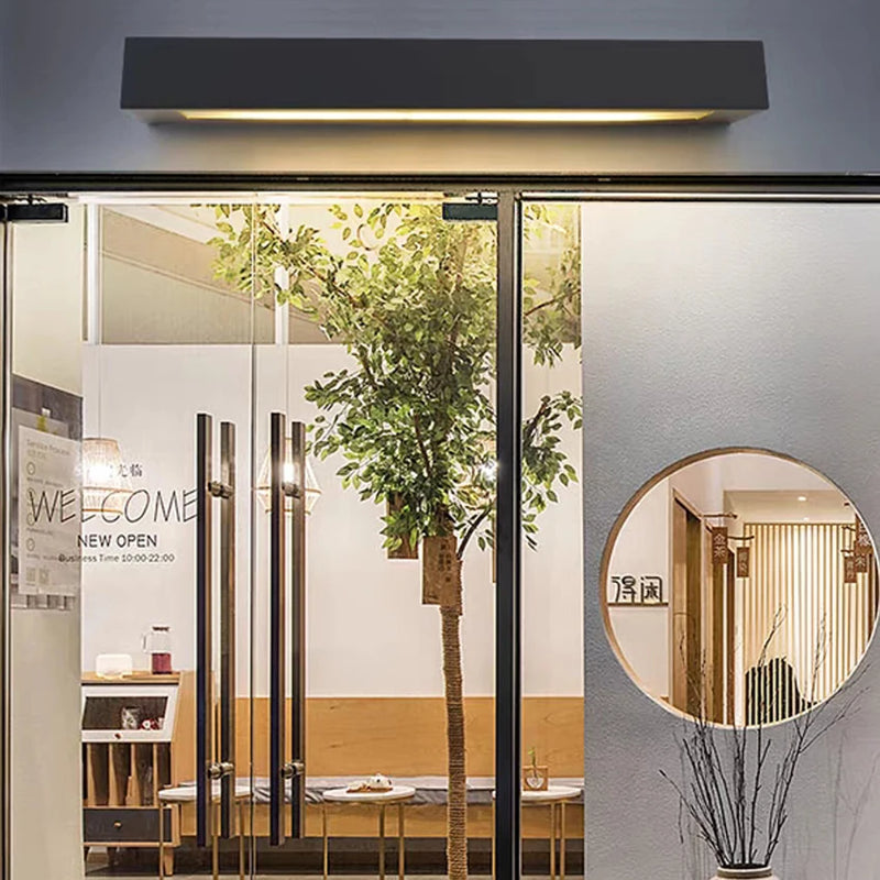 Phare de porte extérieur applique murale étanche terrasse applique murale horizontale porte d'entrée applique murale en acier inoxydable