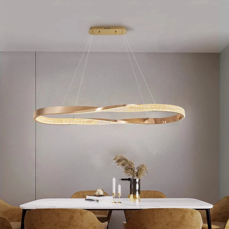 Lustre led cristal design moderne