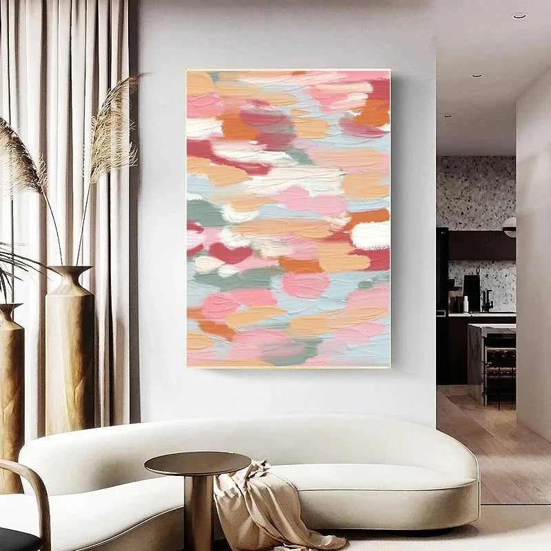 reproduction d'art abstrait coloré sur toile pour décoration intérieure