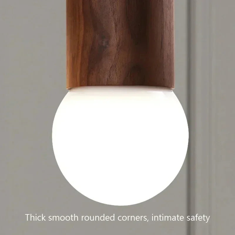 lampe suspendue en bois led décoration simple nordique
