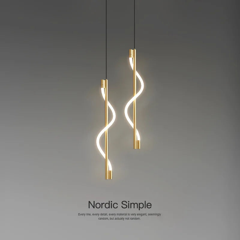 suspension en spirale luxe avec télécommande gradation led