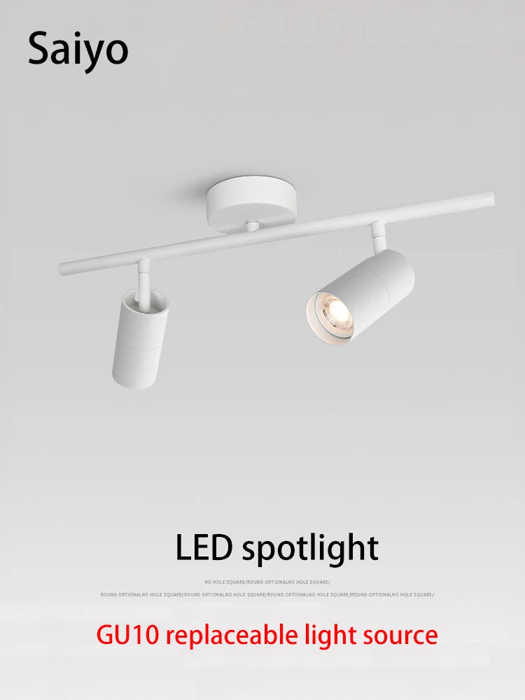 projecteur led gu10 sur rail en aluminium angle réglable