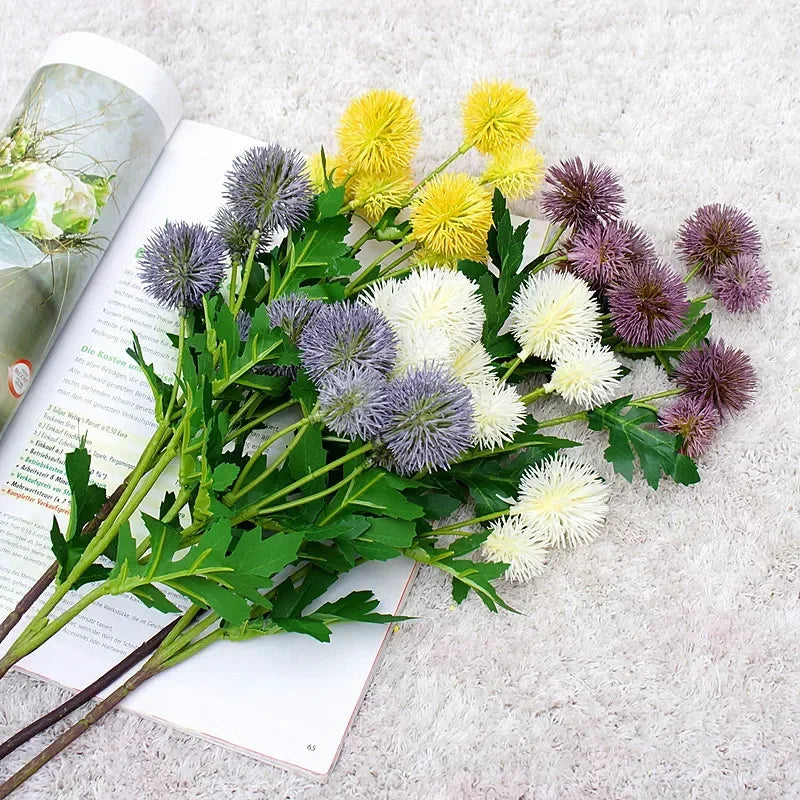 fleurs artificielles en boule de ginseng décoratives en plastique