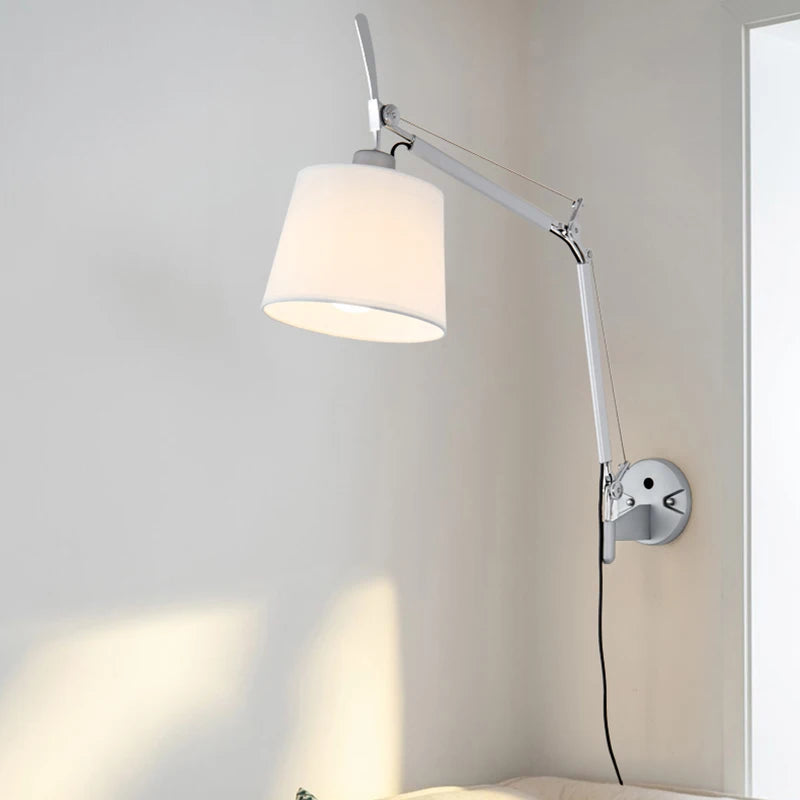 applique murale industrielle nordique pliable avec bras long pivotant