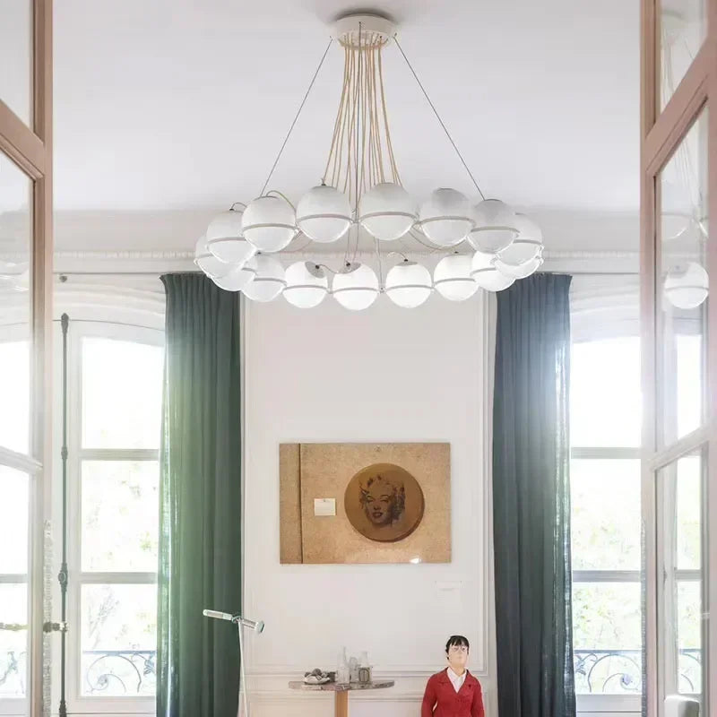 lustre moderne en verre créatif pour éclairage intérieur décoratif