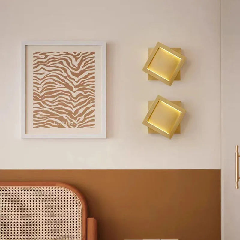 applique murale carrée modifiable en laiton pour décoration maison