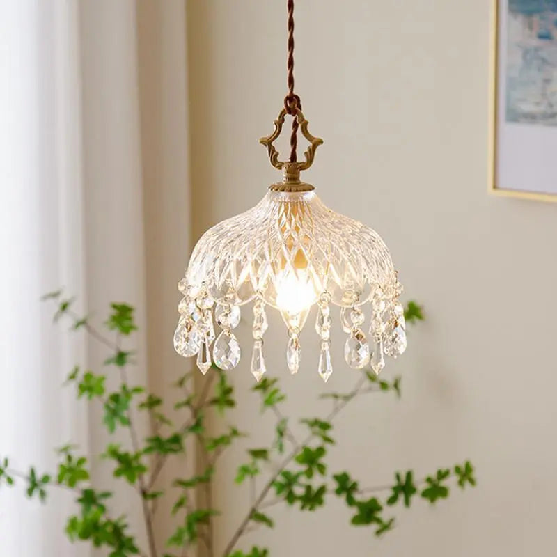 YEBMLP Suspension en verre rétro français d'intérieur à LED