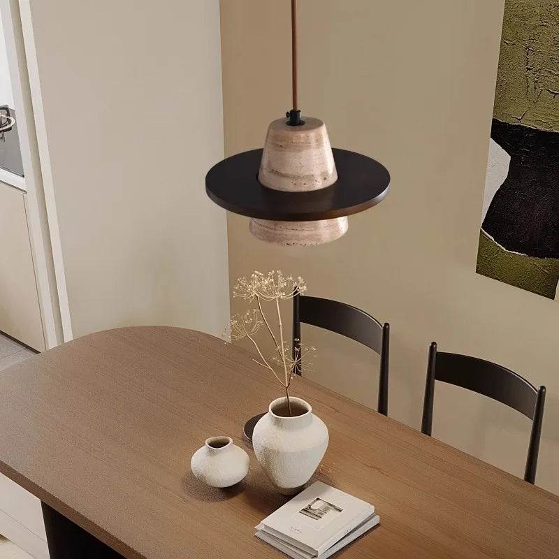 lustre petit en pierre led style rétro médiéval