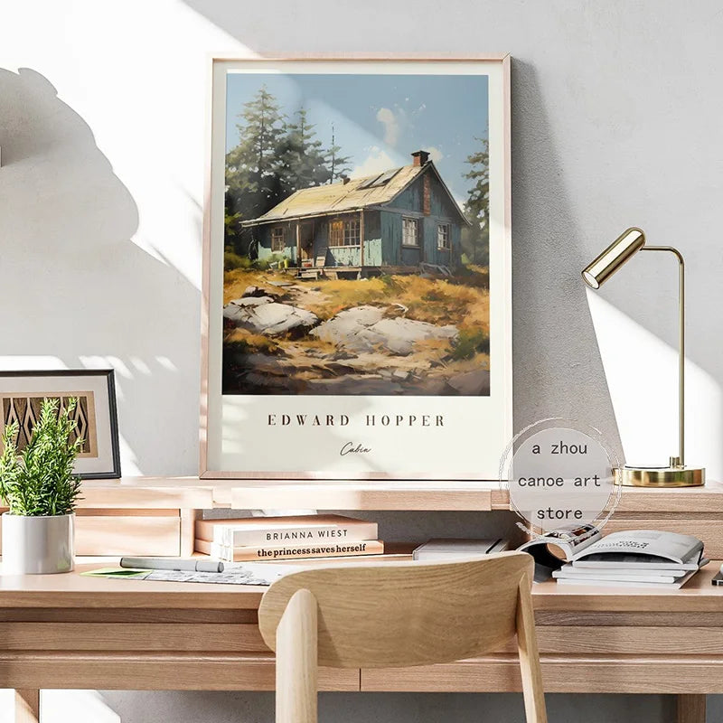 bibliothèque dœuvres dart classiques edward hopper affiches art moderne décoration
