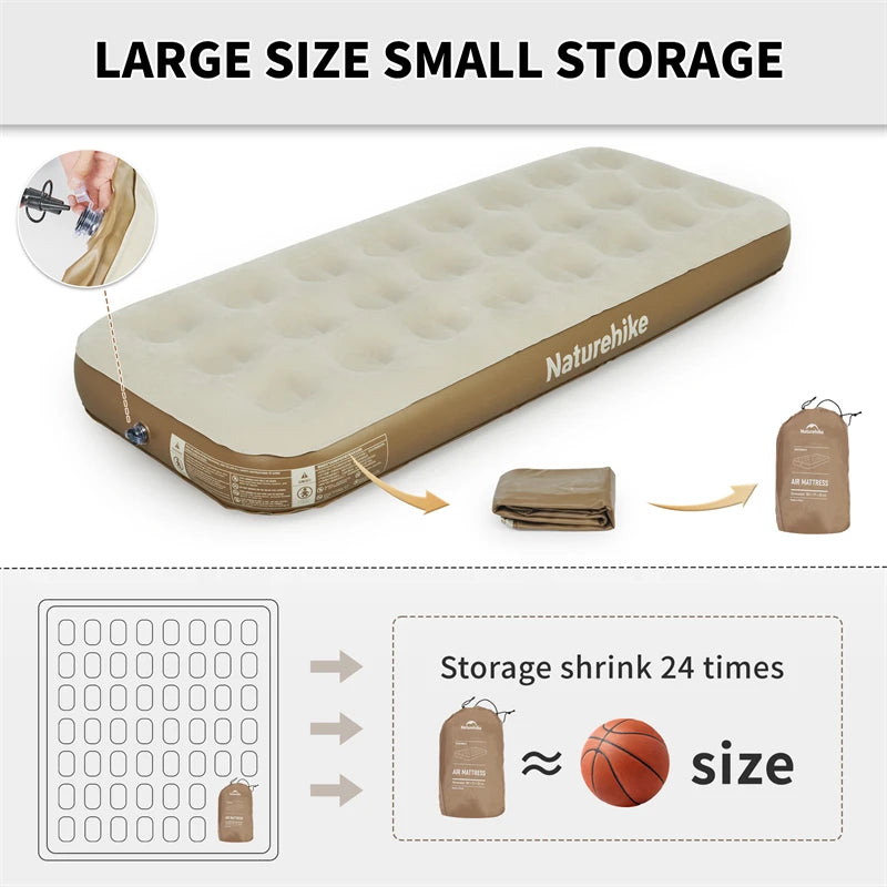 matelas gonflable portable pour camping avec pompe intégrée