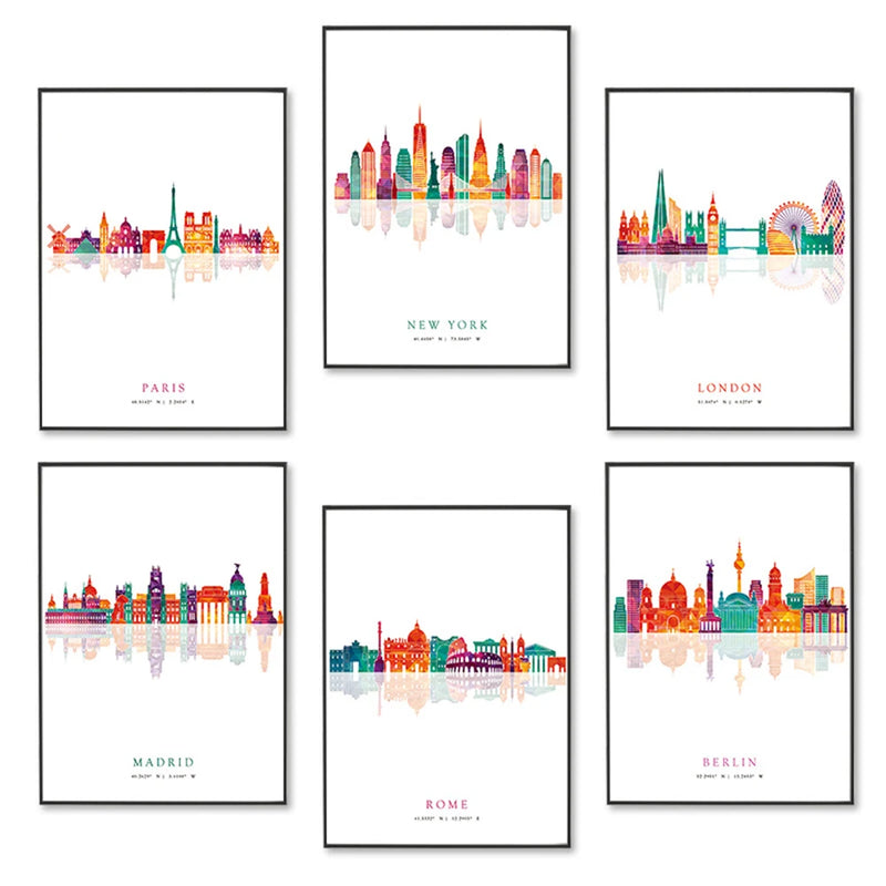 affiches et impressions skyline des grandes villes pour décoration artistique