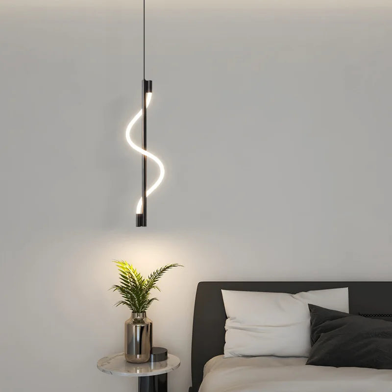 suspension en spirale luxe avec télécommande gradation led