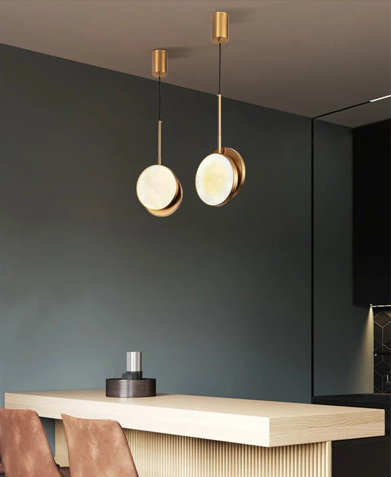 lustre en marbre double face pour décoration intérieure moderne