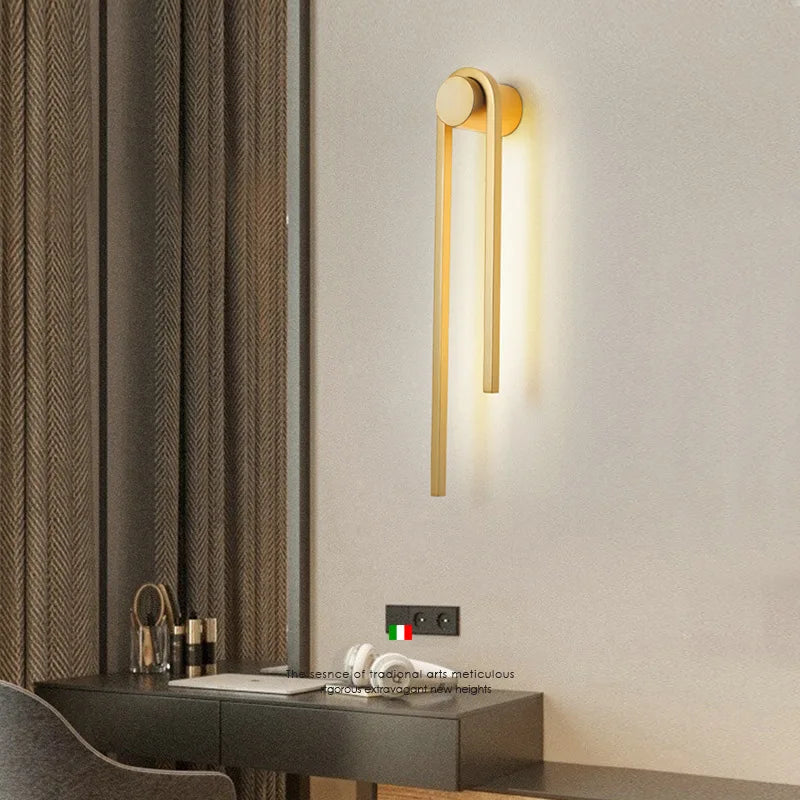 applique murale led en forme de u pour décoration nordique moderne