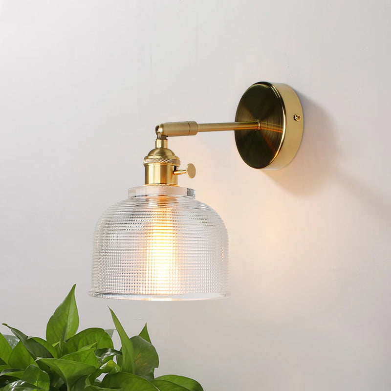 Moderne LED E27 verre applique murale cuivre applique décor à la maison interrupteur applique murale pour chambre costume pour 90-260V éclairage intérieur