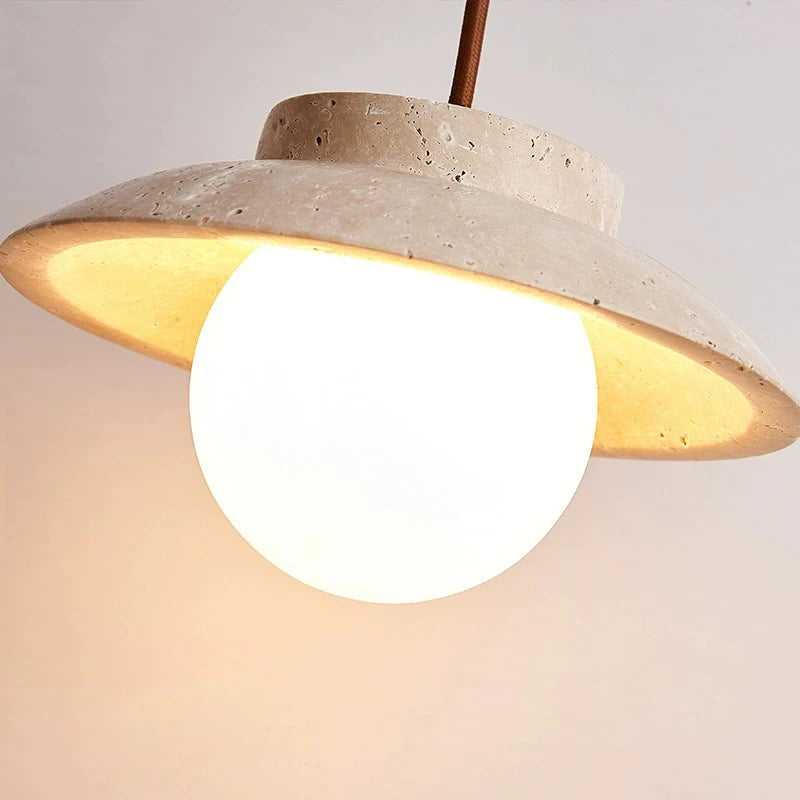 Suspension LED style nordique en pierre pour décoration maison