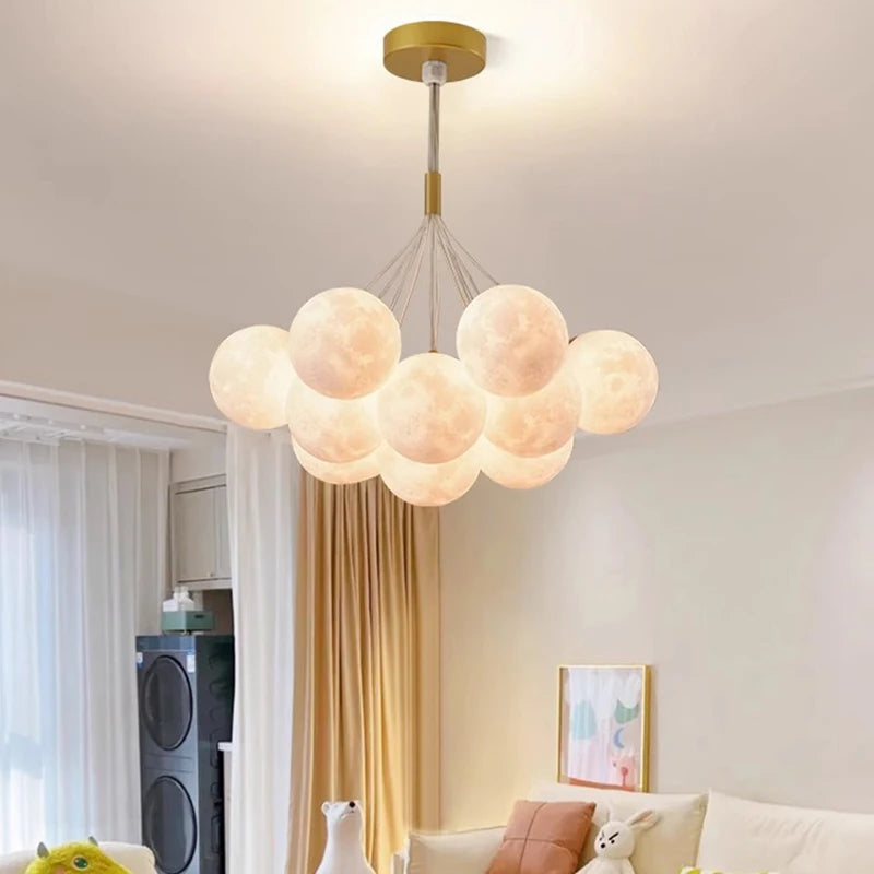 lustre moderne pour enfants avec suspension à bulles et télécommande