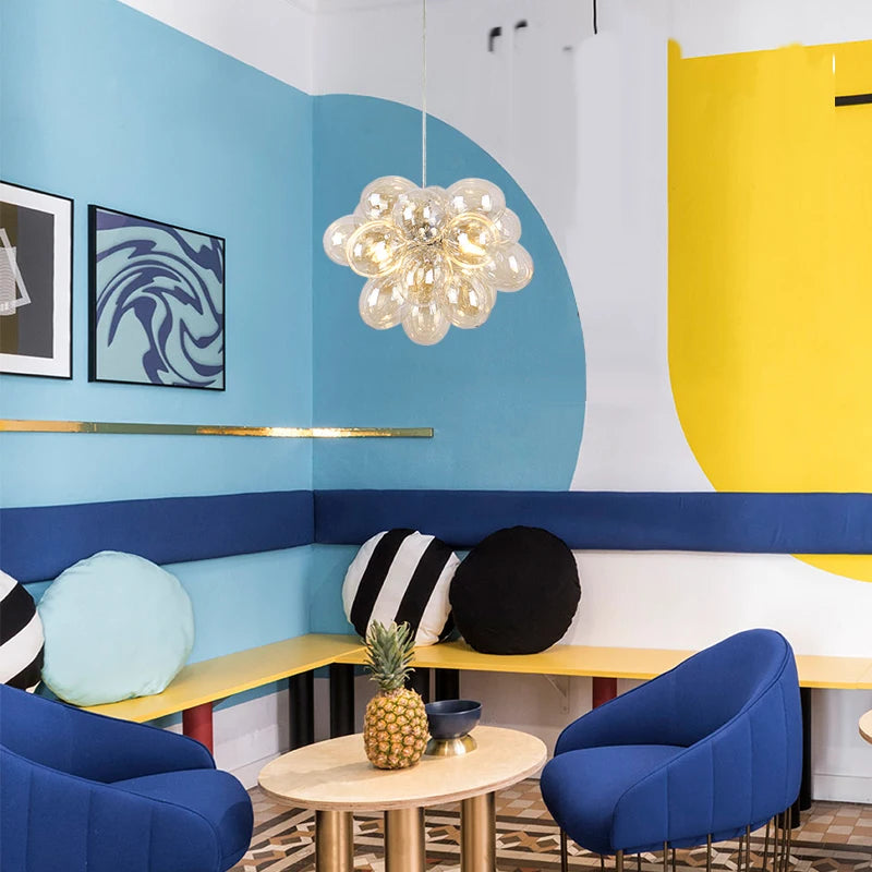 lustre moderne moonriver en verre suspendu pour décoration