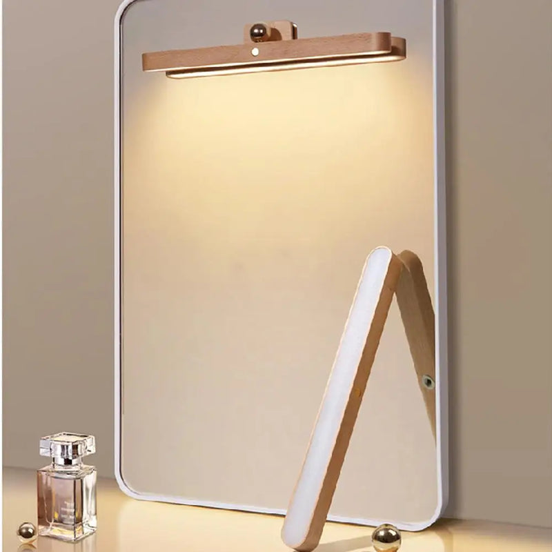 LED en bois veilleuse miroir avant lumière de remplissage Portable Rechargeable magnétique applique murale chambre lampe de chevet