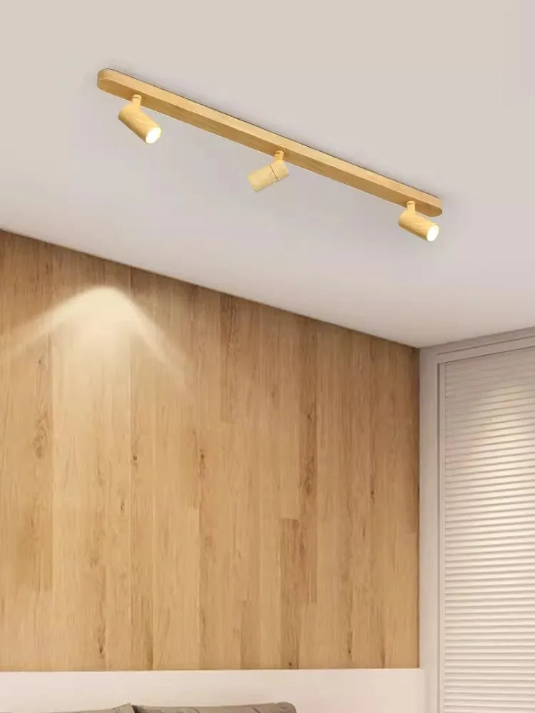 lustre led moderne design imitation bois pour intérieur
