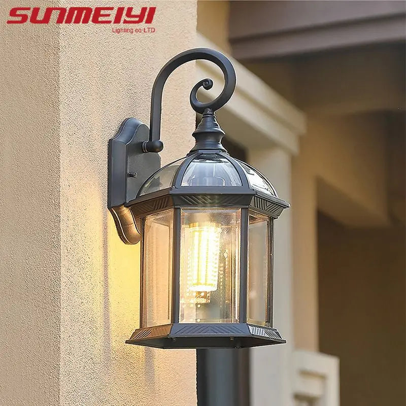 applique murale rétro en aluminium pour extérieur jardin et allée