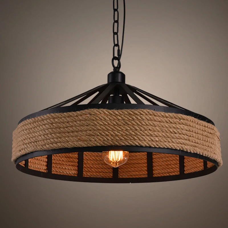 suspension rétro en corde de chanvre pour décoration intérieure