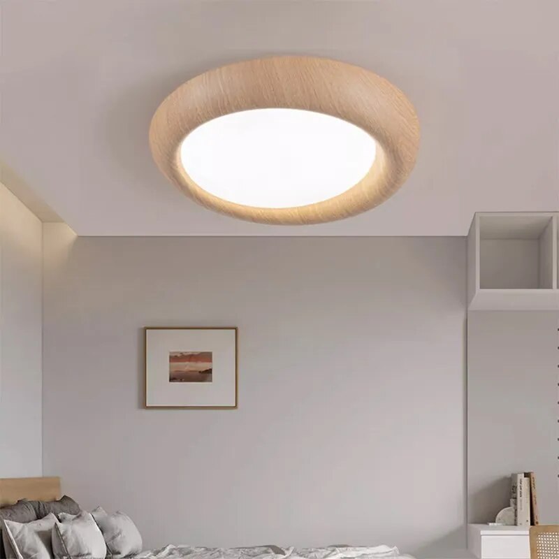 Plafonnier LED nordique en bois acrylique résistant à la lumière bleue