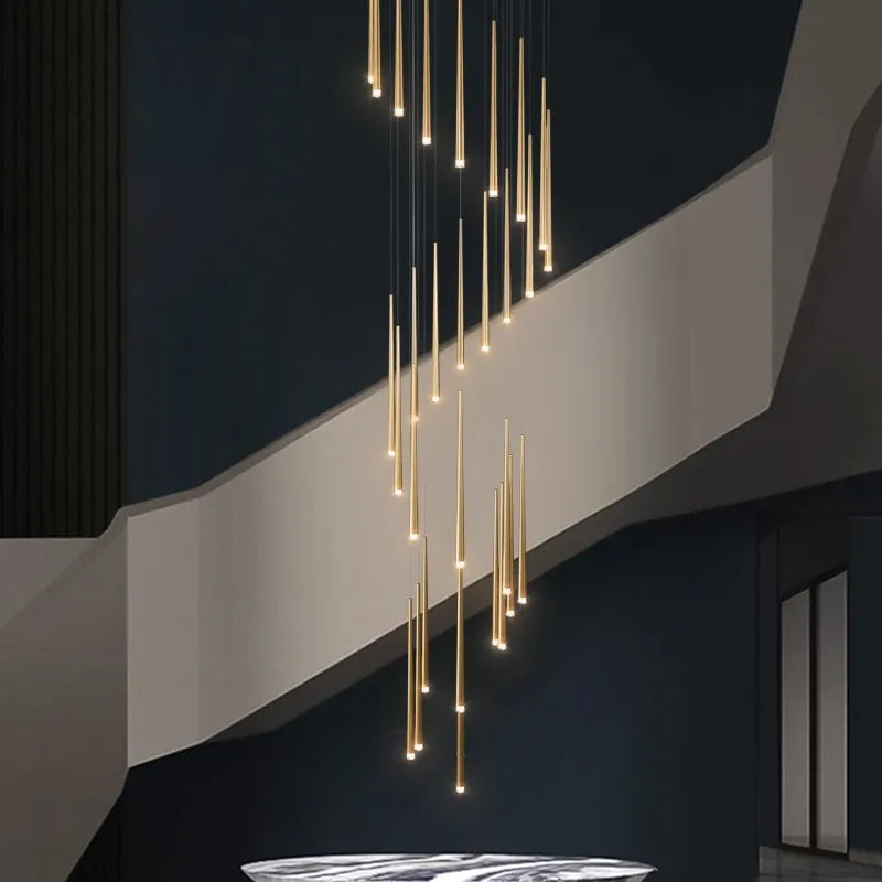 suspension rotative moderne pour escalier duplex hôtel villa
