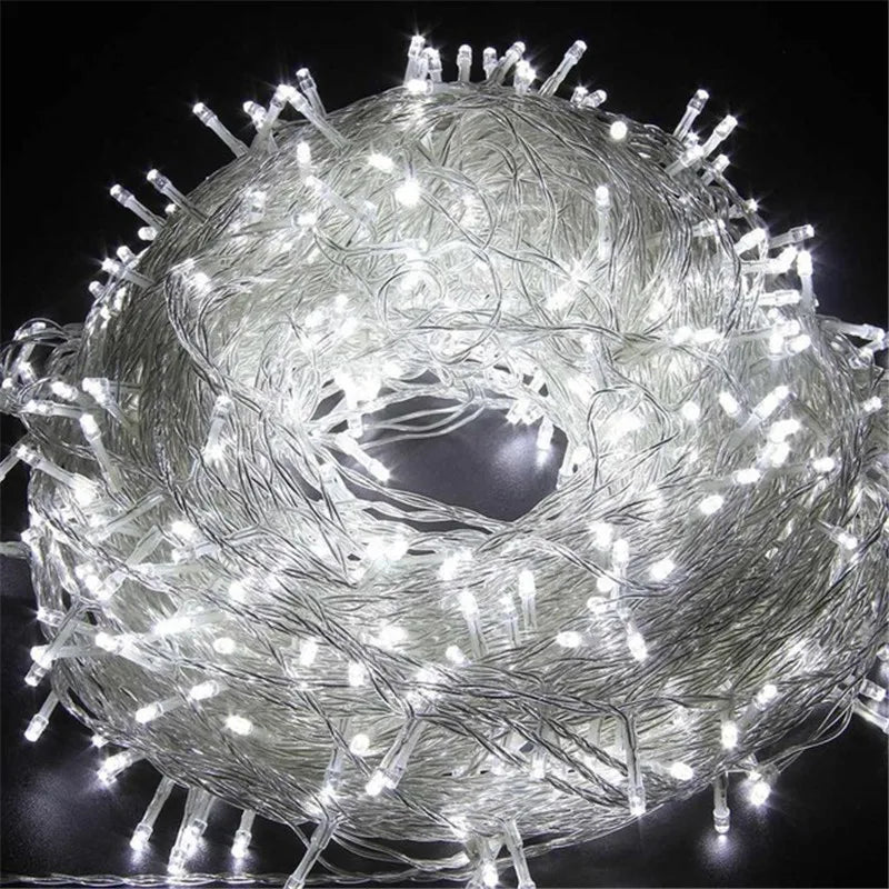 guirlande lumineuse extérieure 100 led étanche pour fêtes et décorations