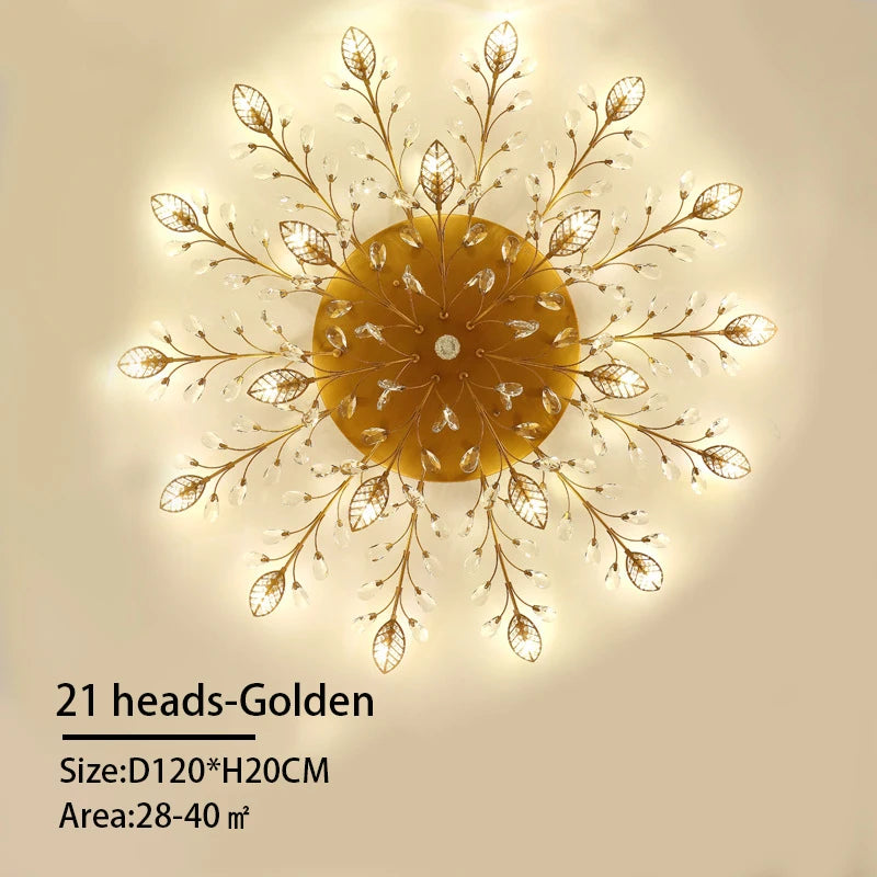 SANDYHA moderne nordique lustres de plafond lumière LED cristal salon salle à manger chambre luxe branche Lampara Techo Para Sala