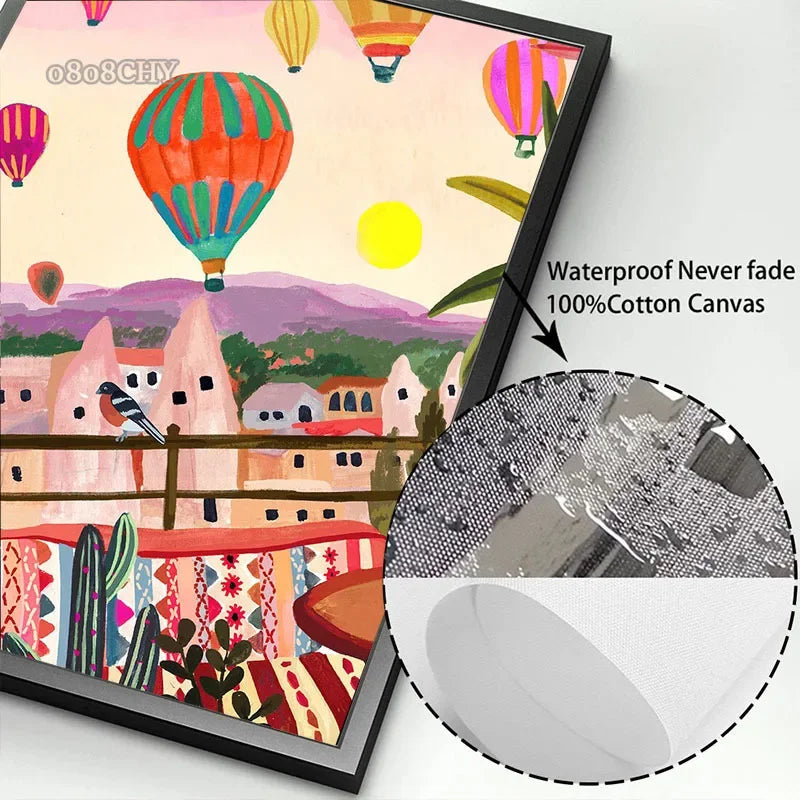 affiches colorées de peinture toile paysage abstrait décor mural