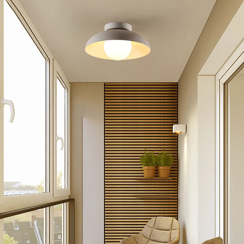 Plafonnier design moderne abat-jour arrondi